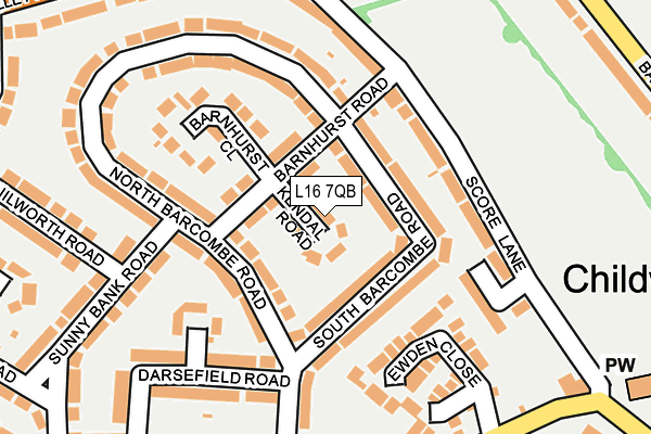 L16 7QB map - OS OpenMap – Local (Ordnance Survey)
