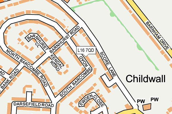 L16 7QD map - OS OpenMap – Local (Ordnance Survey)