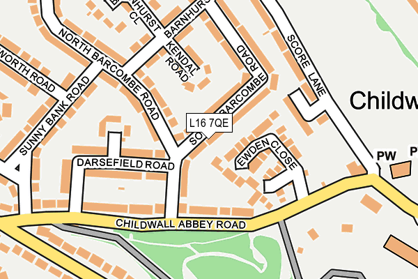 L16 7QE map - OS OpenMap – Local (Ordnance Survey)