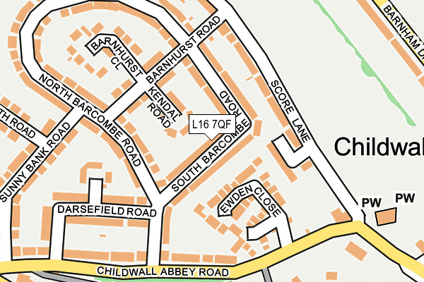 L16 7QF map - OS OpenMap – Local (Ordnance Survey)