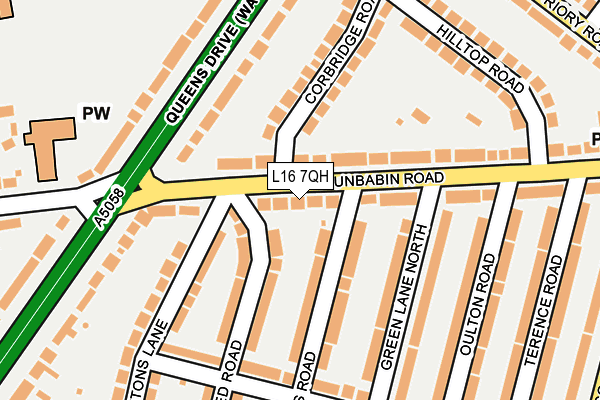 L16 7QH map - OS OpenMap – Local (Ordnance Survey)