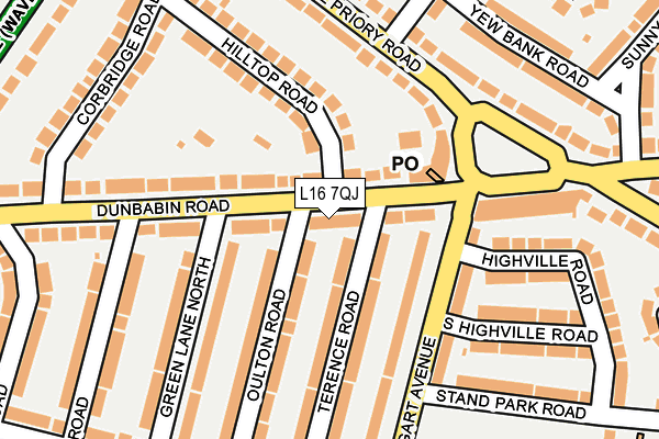 L16 7QJ map - OS OpenMap – Local (Ordnance Survey)