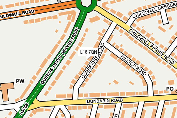L16 7QN map - OS OpenMap – Local (Ordnance Survey)