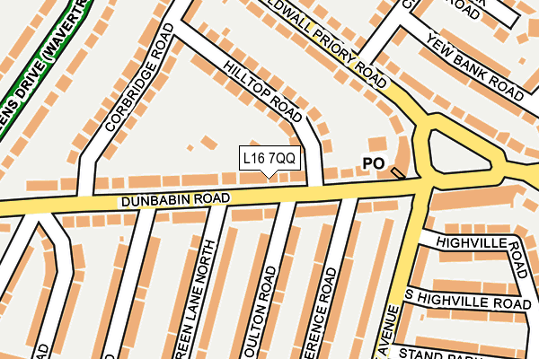 L16 7QQ map - OS OpenMap – Local (Ordnance Survey)