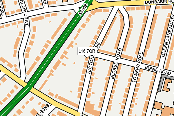 L16 7QR map - OS OpenMap – Local (Ordnance Survey)