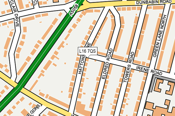 L16 7QS map - OS OpenMap – Local (Ordnance Survey)