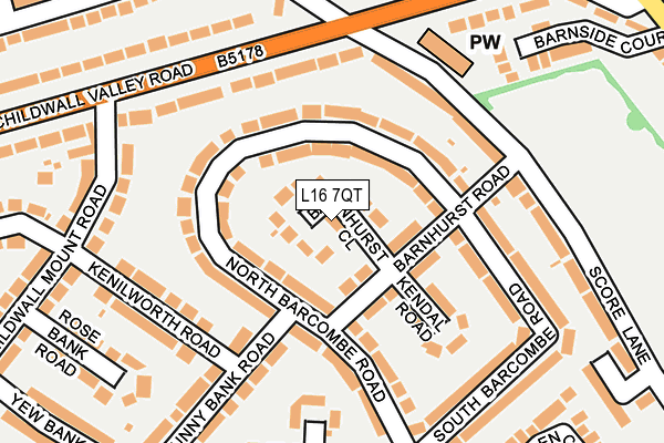 L16 7QT map - OS OpenMap – Local (Ordnance Survey)