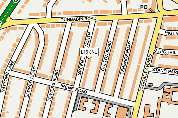 L16 8NL map - OS OpenMap – Local (Ordnance Survey)