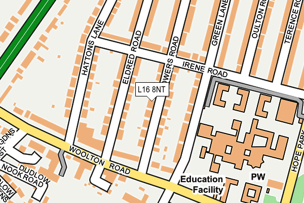L16 8NT map - OS OpenMap – Local (Ordnance Survey)