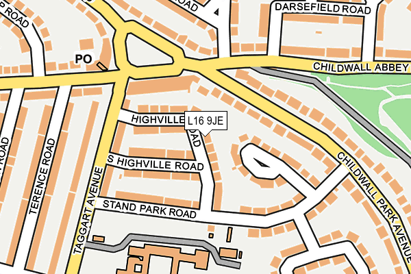 L16 9JE map - OS OpenMap – Local (Ordnance Survey)