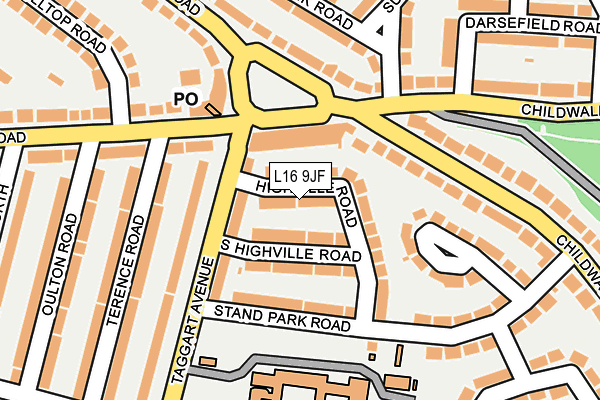 L16 9JF map - OS OpenMap – Local (Ordnance Survey)