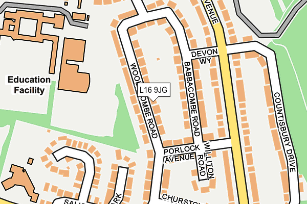 L16 9JG map - OS OpenMap – Local (Ordnance Survey)