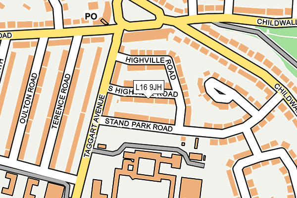 L16 9JH map - OS OpenMap – Local (Ordnance Survey)