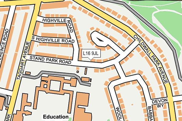 L16 9JL map - OS OpenMap – Local (Ordnance Survey)