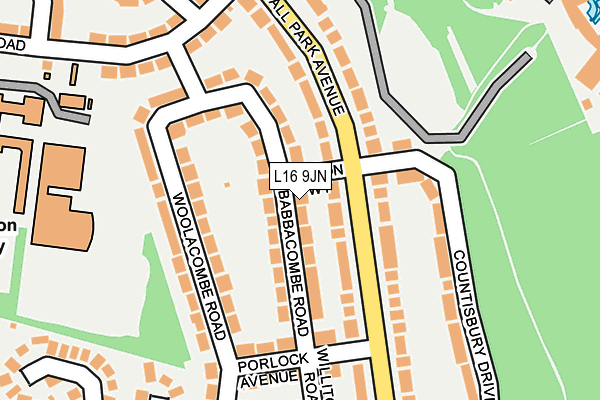 L16 9JN map - OS OpenMap – Local (Ordnance Survey)