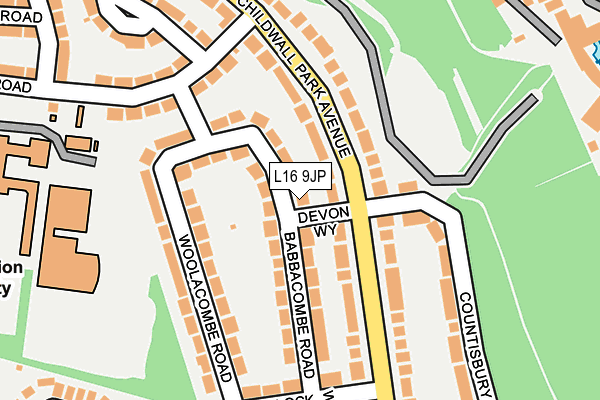 L16 9JP map - OS OpenMap – Local (Ordnance Survey)