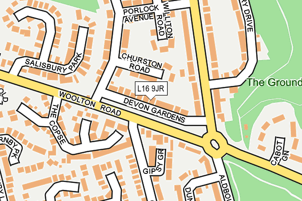 L16 9JR map - OS OpenMap – Local (Ordnance Survey)