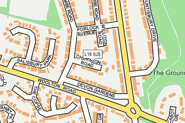 L16 9JS map - OS OpenMap – Local (Ordnance Survey)