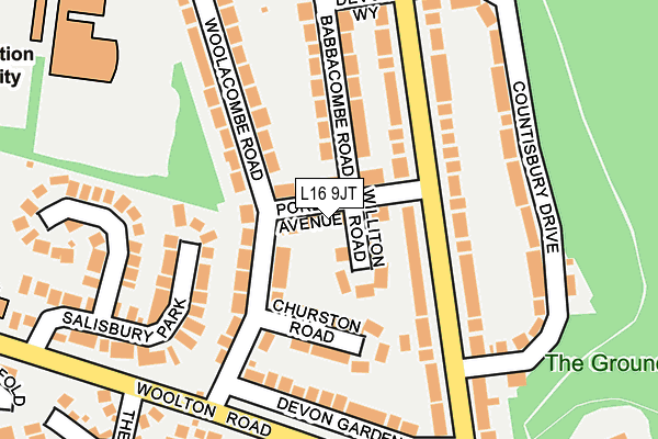 L16 9JT map - OS OpenMap – Local (Ordnance Survey)
