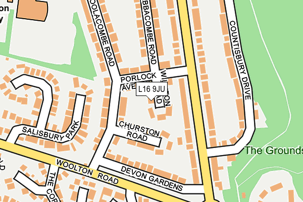 L16 9JU map - OS OpenMap – Local (Ordnance Survey)