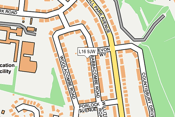 L16 9JW map - OS OpenMap – Local (Ordnance Survey)