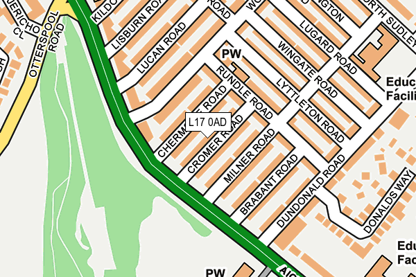 L17 0AD map - OS OpenMap – Local (Ordnance Survey)