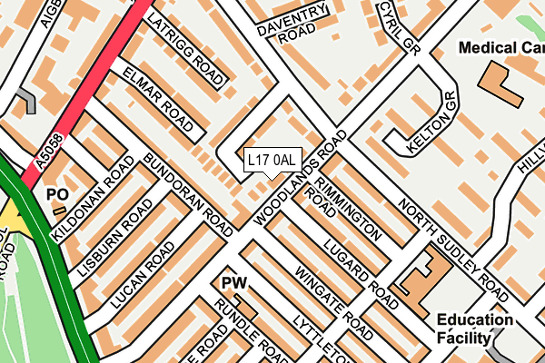 L17 0AL map - OS OpenMap – Local (Ordnance Survey)