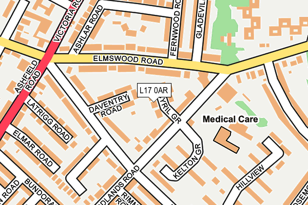 L17 0AR map - OS OpenMap – Local (Ordnance Survey)