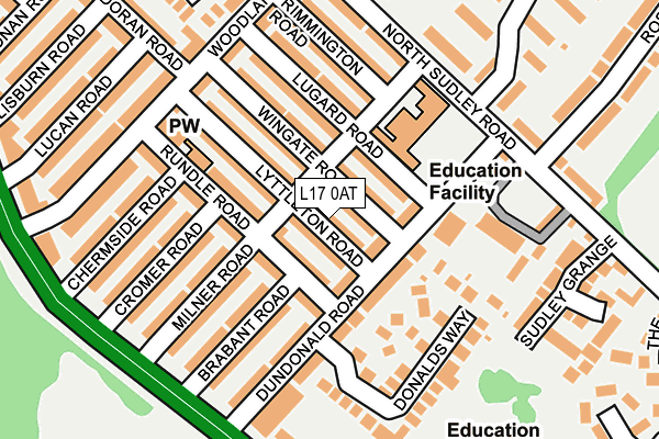 L17 0AT map - OS OpenMap – Local (Ordnance Survey)