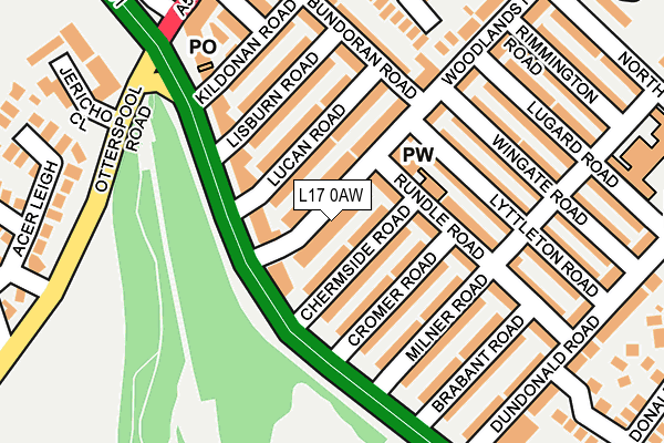 L17 0AW map - OS OpenMap – Local (Ordnance Survey)
