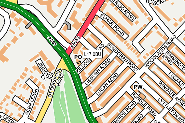 L17 0BU map - OS OpenMap – Local (Ordnance Survey)