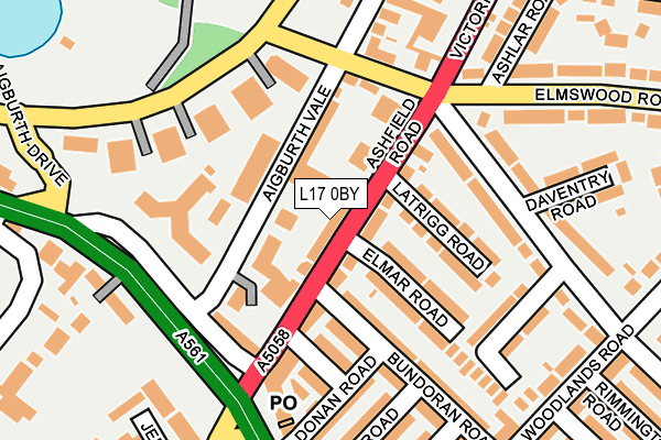 L17 0BY map - OS OpenMap – Local (Ordnance Survey)