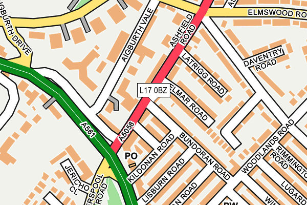 L17 0BZ map - OS OpenMap – Local (Ordnance Survey)