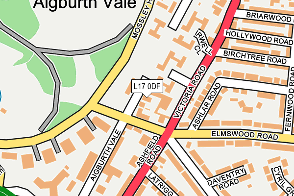 L17 0DF map - OS OpenMap – Local (Ordnance Survey)