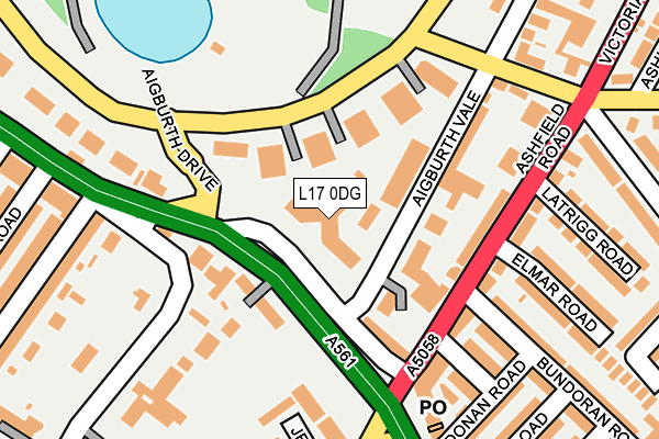 L17 0DG map - OS OpenMap – Local (Ordnance Survey)