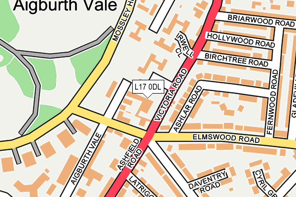 L17 0DL map - OS OpenMap – Local (Ordnance Survey)