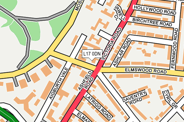 L17 0DN map - OS OpenMap – Local (Ordnance Survey)