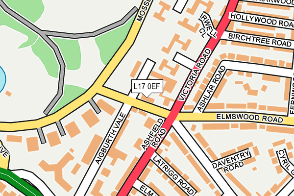 L17 0EF map - OS OpenMap – Local (Ordnance Survey)