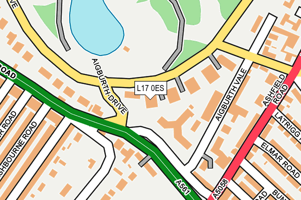 L17 0ES map - OS OpenMap – Local (Ordnance Survey)