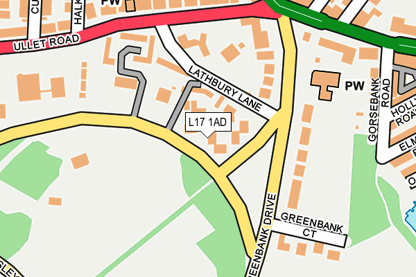 L17 1AD map - OS OpenMap – Local (Ordnance Survey)