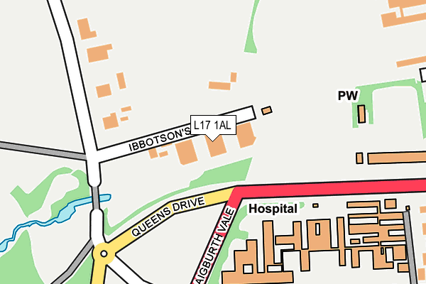 L17 1AL map - OS OpenMap – Local (Ordnance Survey)