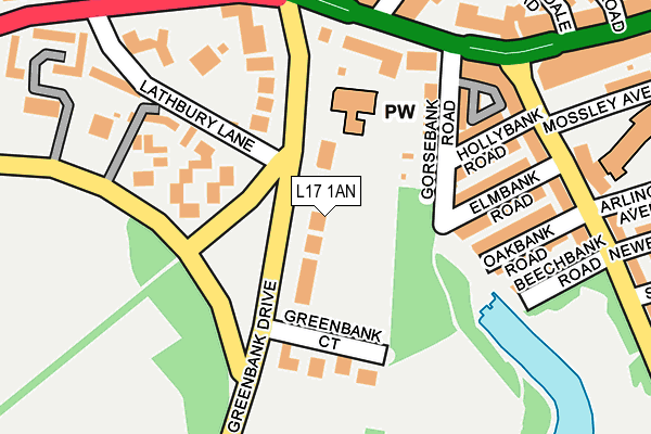L17 1AN map - OS OpenMap – Local (Ordnance Survey)