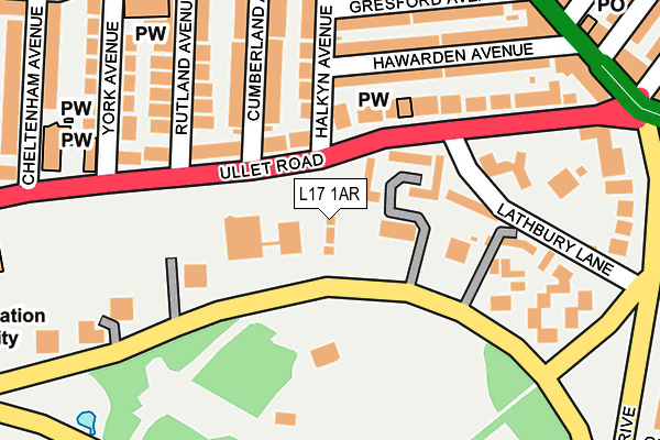 L17 1AR map - OS OpenMap – Local (Ordnance Survey)