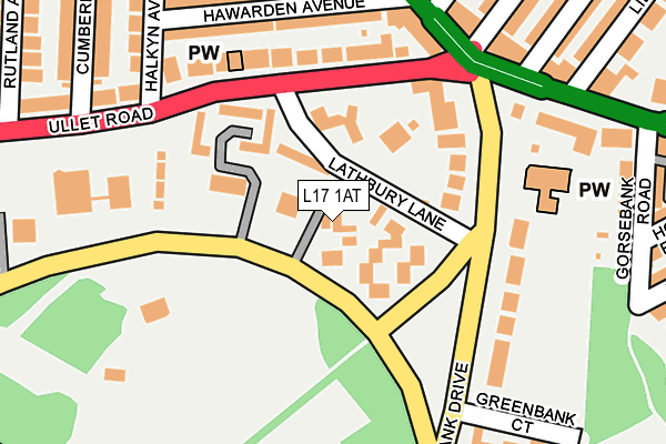L17 1AT map - OS OpenMap – Local (Ordnance Survey)