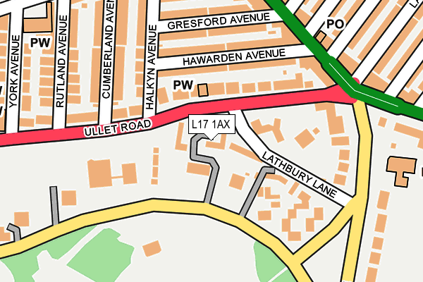 L17 1AX map - OS OpenMap – Local (Ordnance Survey)