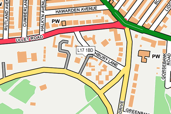 L17 1BD map - OS OpenMap – Local (Ordnance Survey)