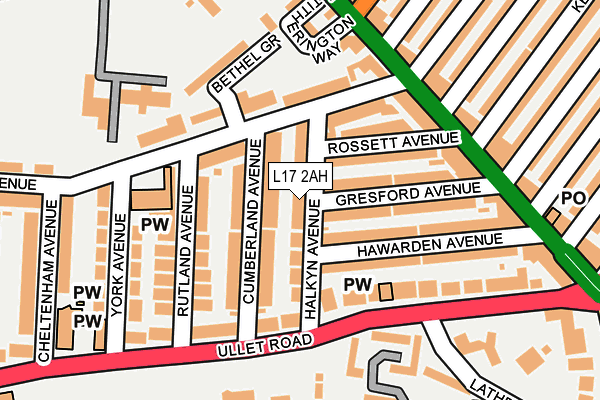 L17 2AH map - OS OpenMap – Local (Ordnance Survey)