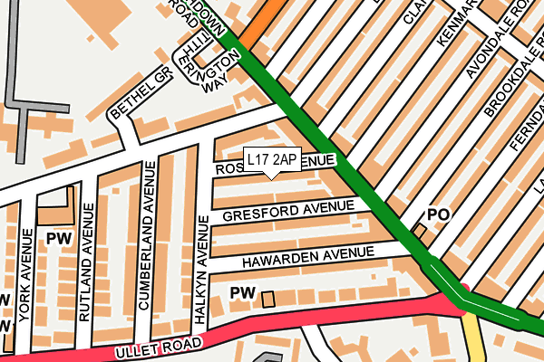 L17 2AP map - OS OpenMap – Local (Ordnance Survey)