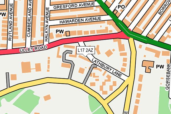 L17 2AZ map - OS OpenMap – Local (Ordnance Survey)