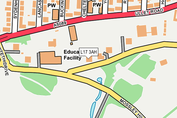 L17 3AH map - OS OpenMap – Local (Ordnance Survey)